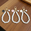 Pearl Gold Sakura Flower Keychain Charm