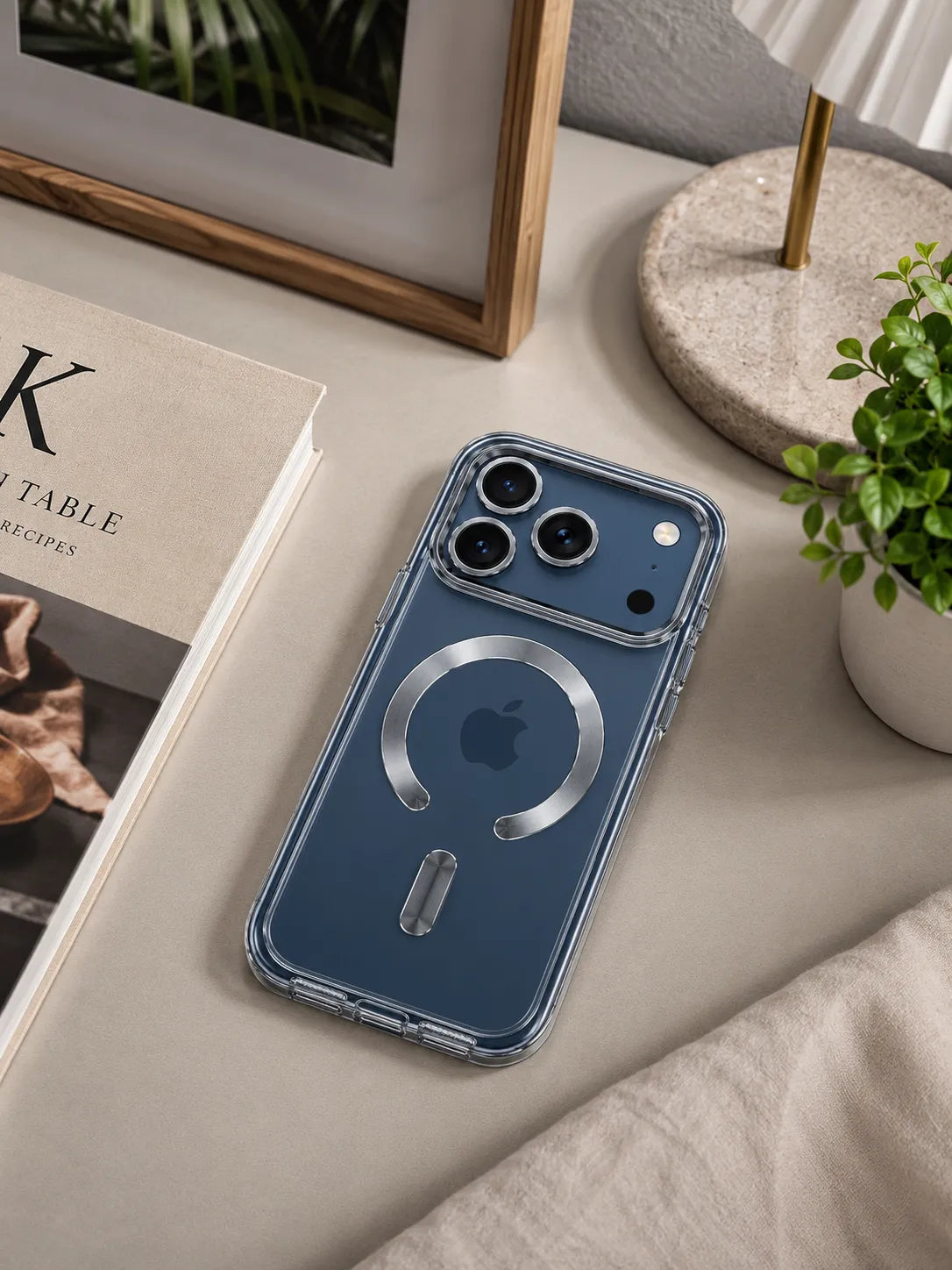 Luxury Electroplate Clear Magnetic TPU Phone Case for iPhone 17 Pro Max