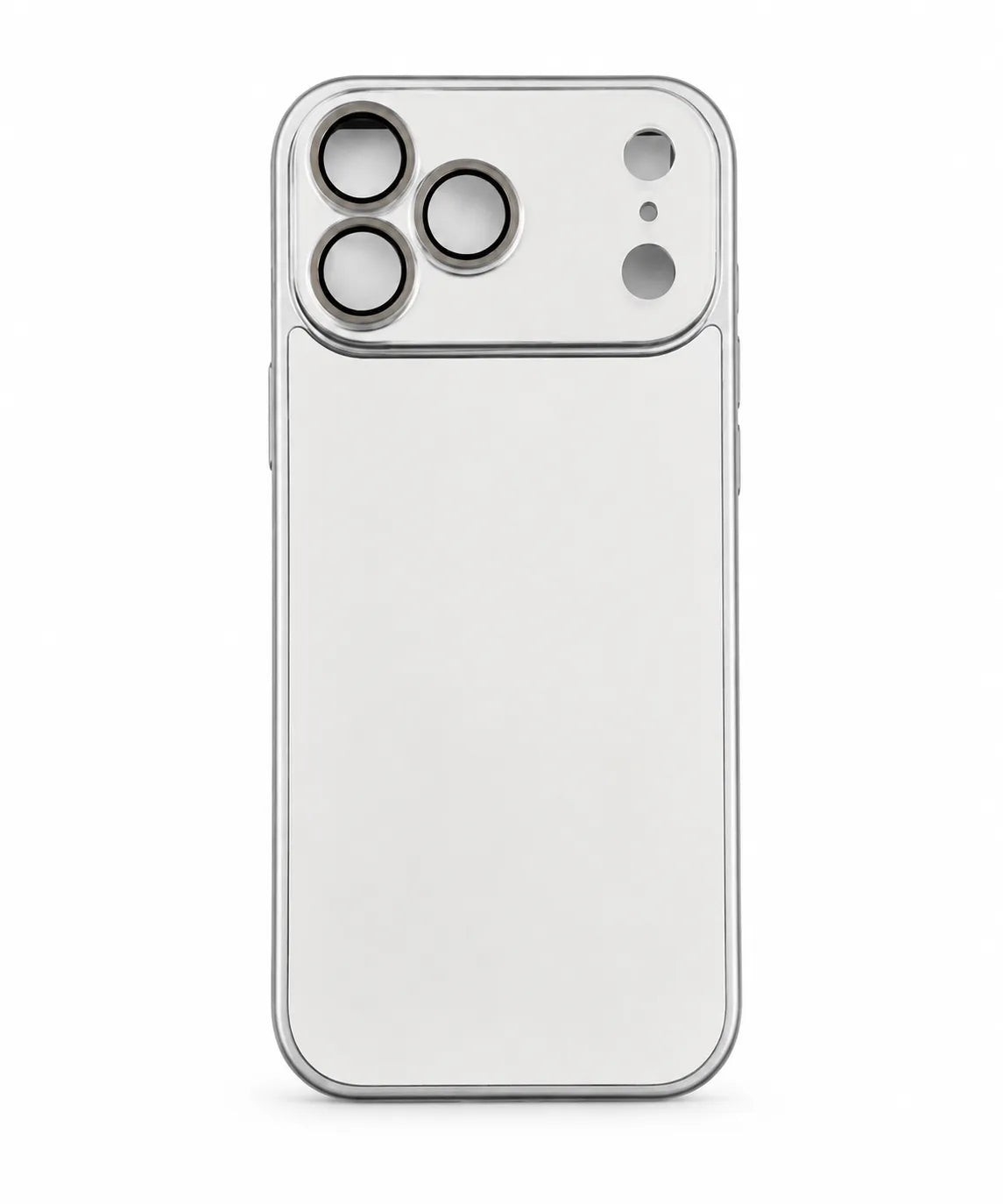 Tempered Glass Back Stylsh Silver Case for iPhone 17 Pro Max