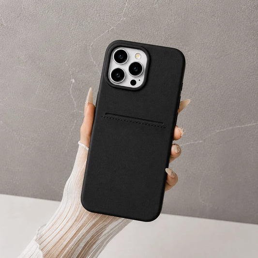 Business Leather Wallet Phone Case with Card Slot